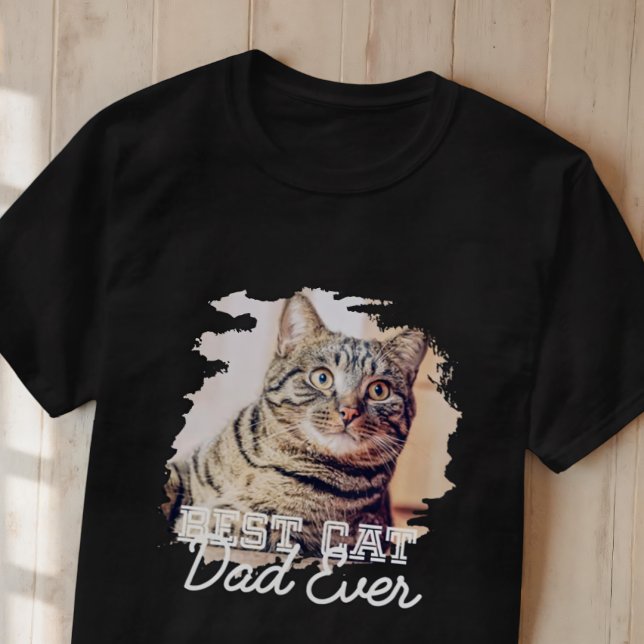 T-shirt Meilleur Chat Papa Jamais Simple Moderne Grunge Co (Créateur téléchargé)