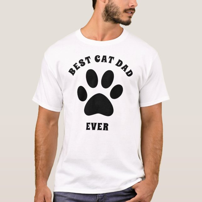 T-shirt Meilleur Chat Papa Jamais Texte Personnalisé T-Shi (Devant)