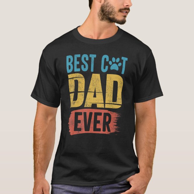 T-shirt Meilleur chat Papa Jamais Vats pour hommes Père (Devant)