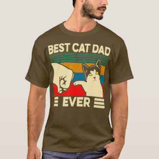 T-shirt Meilleur Chat Papa Jamais Vintage Hommes Sauter Fi