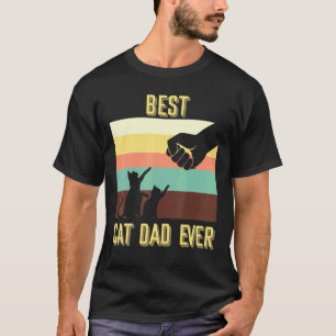 T-shirt Meilleur Chat Papa Jamais Vintage Retro Chat Fist 