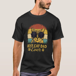 T-shirt Meilleur Chat Papa Jamais Vintage Retro Chat Lunet