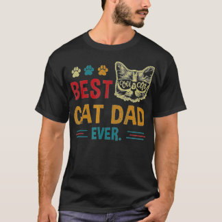 T-shirt Meilleur Chat Papa Jamais Vintage Rétro Chat Papa 