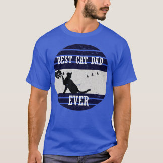 T-shirt meilleur chat papa jamais vintage style rétro