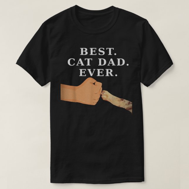 T-shirt Meilleur Chat Papa Père & Kitty Paw Poing Bump Tee (Design devant)