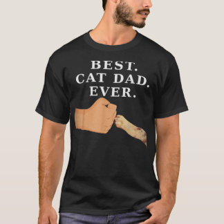 T-shirt Meilleur Chat Papa Père & Kitty Paw Poing Bump Tee