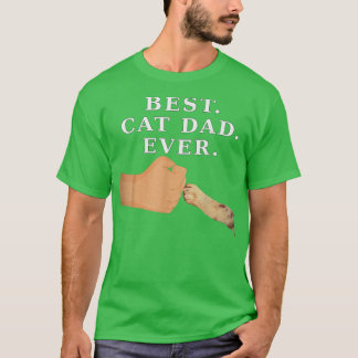 T-shirt Meilleur Chat Papa Père & Kitty Paw Poing Bump Tee