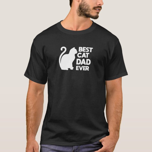 T-shirt Meilleur Chat Papa toujours mignon Animaux de comp (Devant)