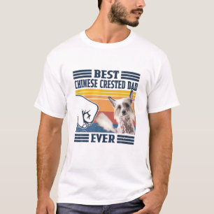 T-shirt Meilleur Chien Chinois Cresté Papa Jamais Drôle Ch