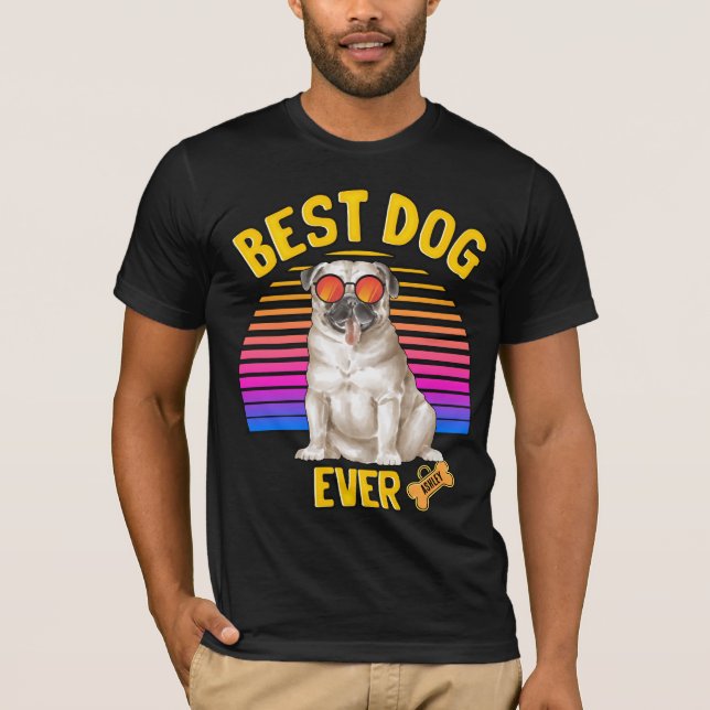 T-shirt Meilleur chien de Carlin jamais rétro (Devant)