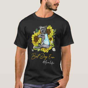 T-shirt Meilleur chien de tous les temps Pitbull Tournesol