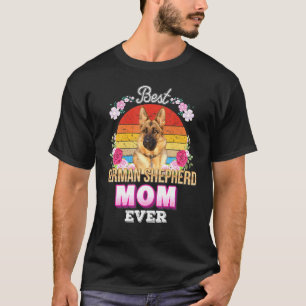 T-shirt Meilleur Chien Maman Jamais Berger Allemand Floral