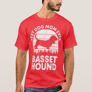 T-shirt Meilleur Chien Maman Jamais Rétro Basset Hound Mèr