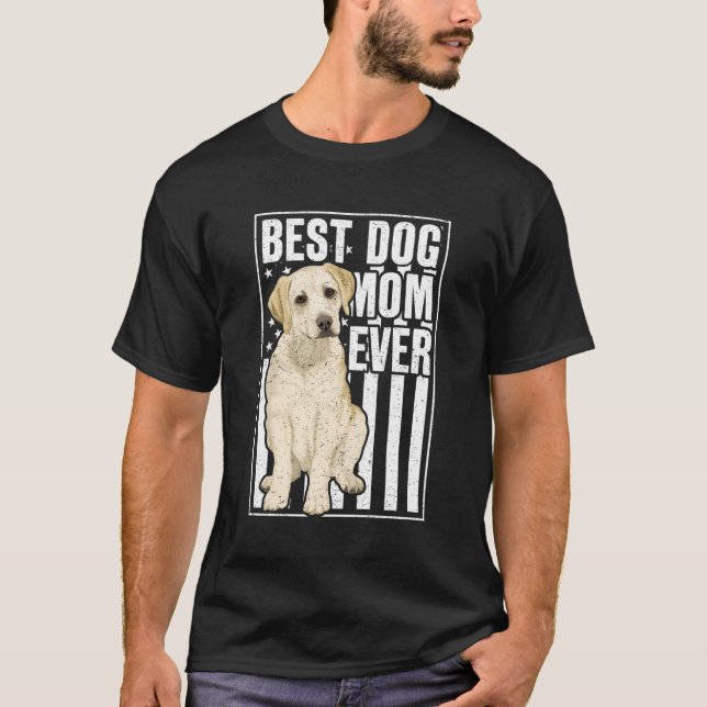T-shirt Meilleur Chien Maman Jaune Labrador Retriever (Devant)