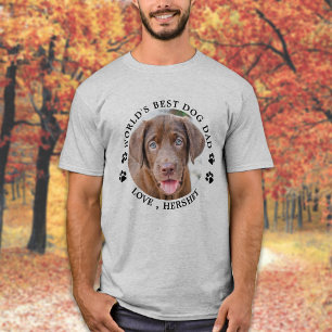 T-shirt Meilleur Chien Papa Chien Puppy Personnalisé Photo