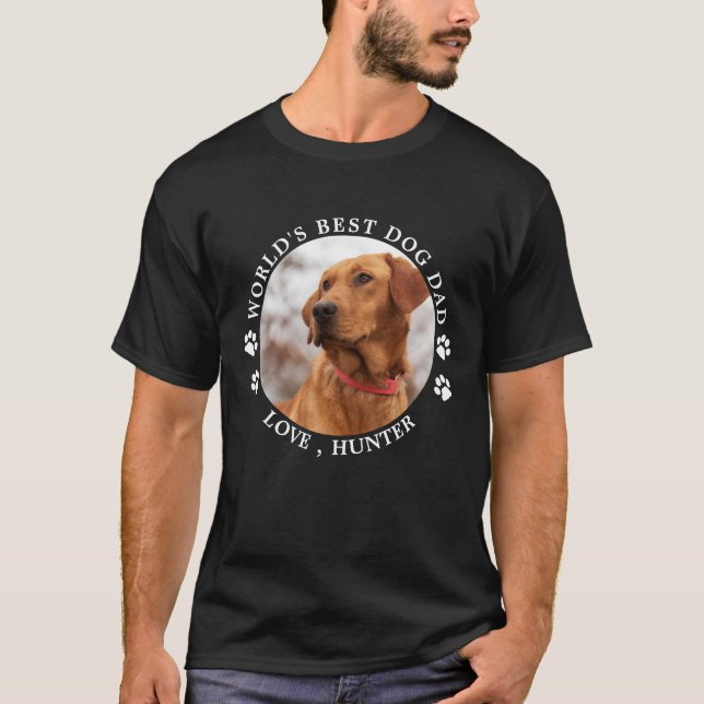 T-shirt Meilleur Chien Papa Empreintes de pattes Personnal (Devant)