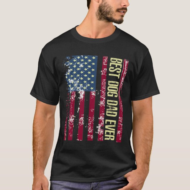 T-shirt Meilleur Chien Papa Jamais Cadeau Chemise Américai (Devant)