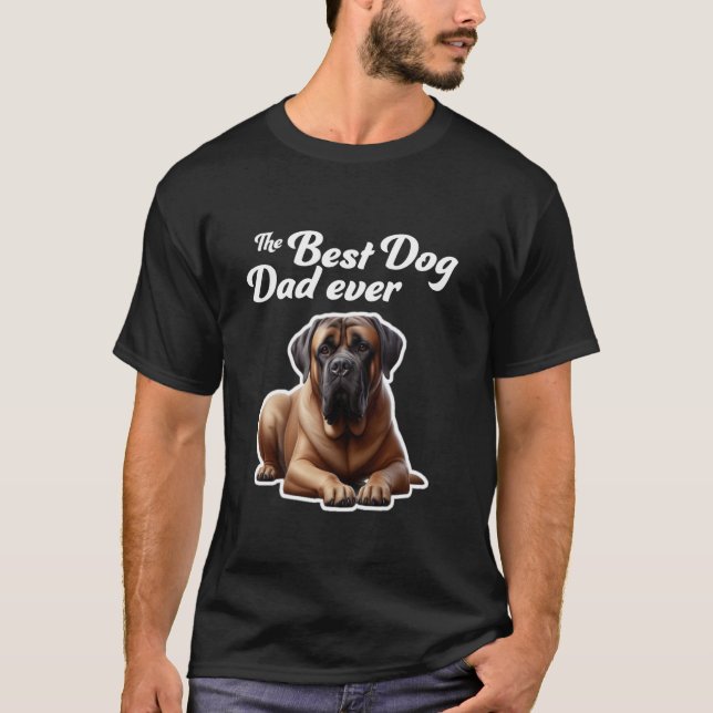 T-shirt Meilleur Chien Papa Jamais - Mastiff (Devant)
