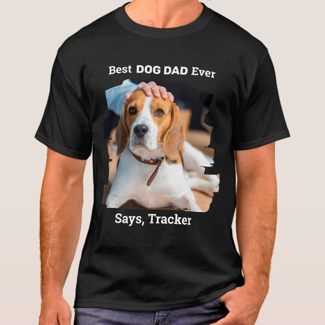 T-shirt Meilleur Chien Papa Jamais mignon Photo Personnali (Créateur téléchargé)