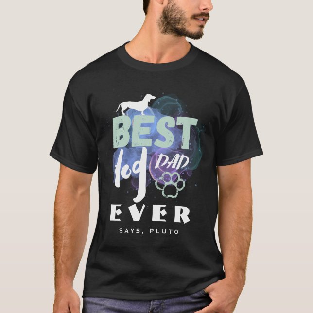 T-shirt Meilleur Chien Papa Jamais Paw Aquarelle (Devant)