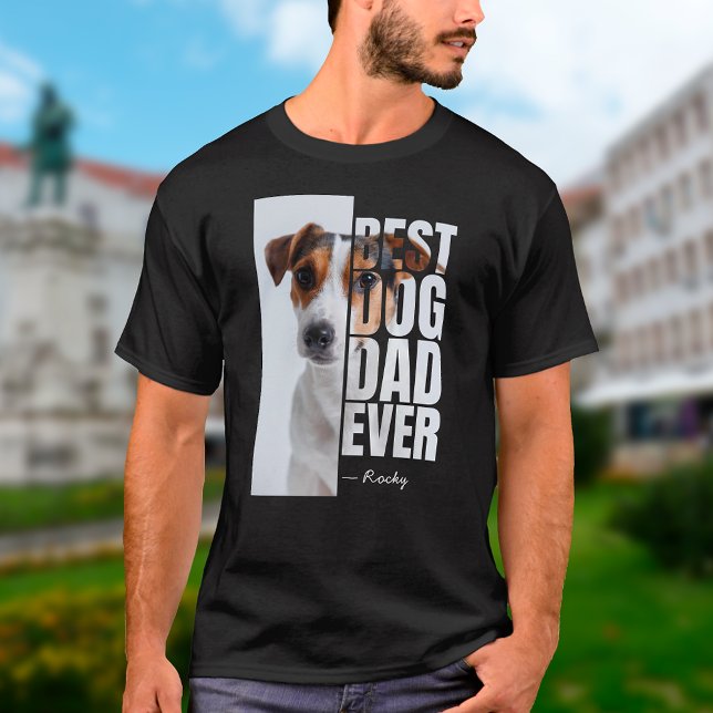 T-shirt Meilleur Chien Papa Jamais Unique Photo et Nom Per (Best Dog Dad Ever Personalized T-Shirt)