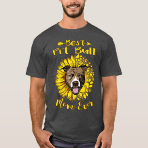 T-shirt Meilleur Chien Taureau Mère Fleur de soleil Drôle