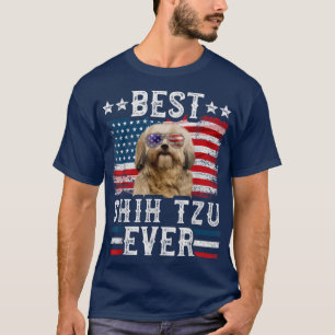 T-shirt Meilleur Chih Tzu Jamais Drapeau Américain 4 juill