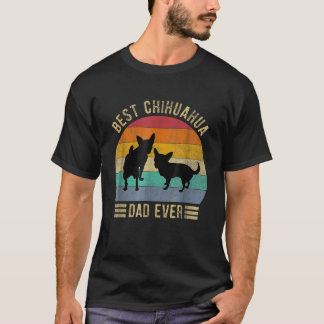 T-shirt Meilleur Chihuahua Papa Jamais Rétro Vintage Chien