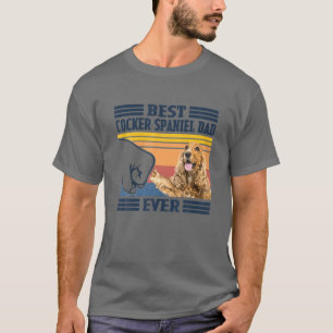 T-shirt Meilleur Cocker Anglais Espagnol Papa Jamais Vinta