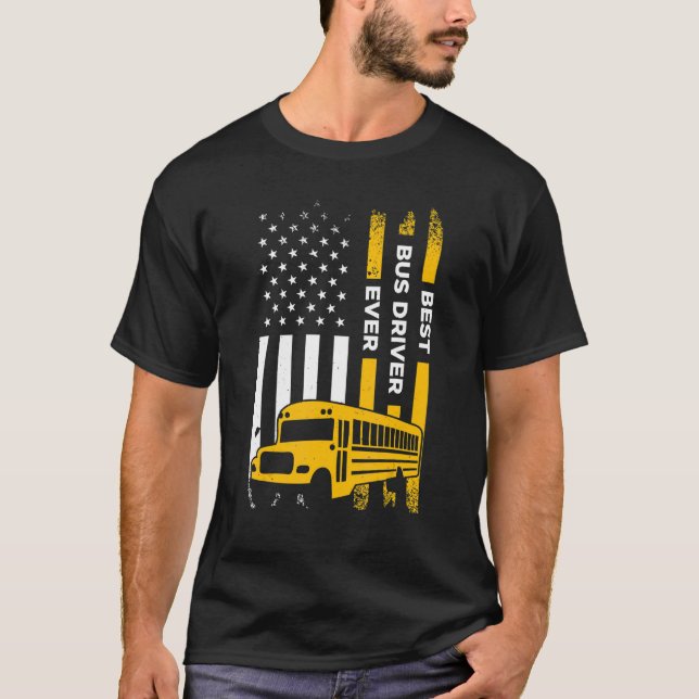 T-shirt Meilleur Conducteur De Bus Pour Les Mens Conducteu (Devant)