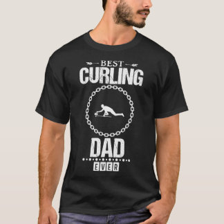 T-shirt Meilleur Curling Papa Drôle Design Pour Cadeau 1