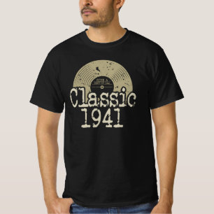 T-shirt Meilleur De 1941 Vinyl Classique, Né En 1941 Anniv