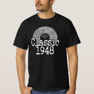 T-shirt Meilleur De 1948 Vinyl Classique, Né En 1948 Anniv