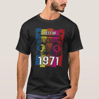T-shirt Meilleur de 1971 Lecteur de cassette radio stéréo
