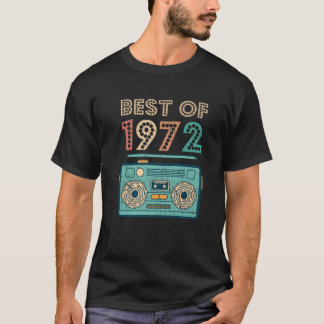 T-shirt Meilleur De 1972 50E Anniversaire Cassette Retro V