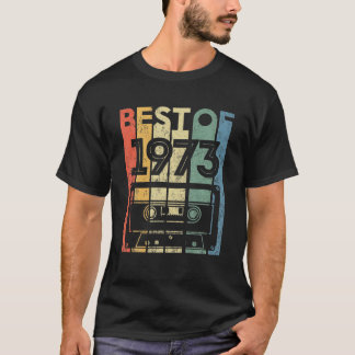 T-shirt Meilleur De 1973 49 Ans Cadeaux Cassette Bande 49E