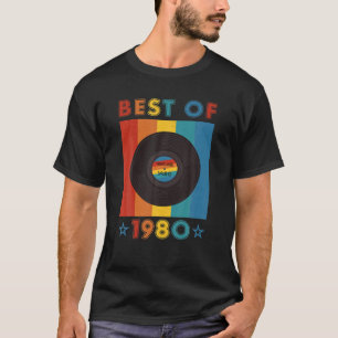 T-shirt Meilleur De 1980 40e Anniversaire Disque De Musiqu