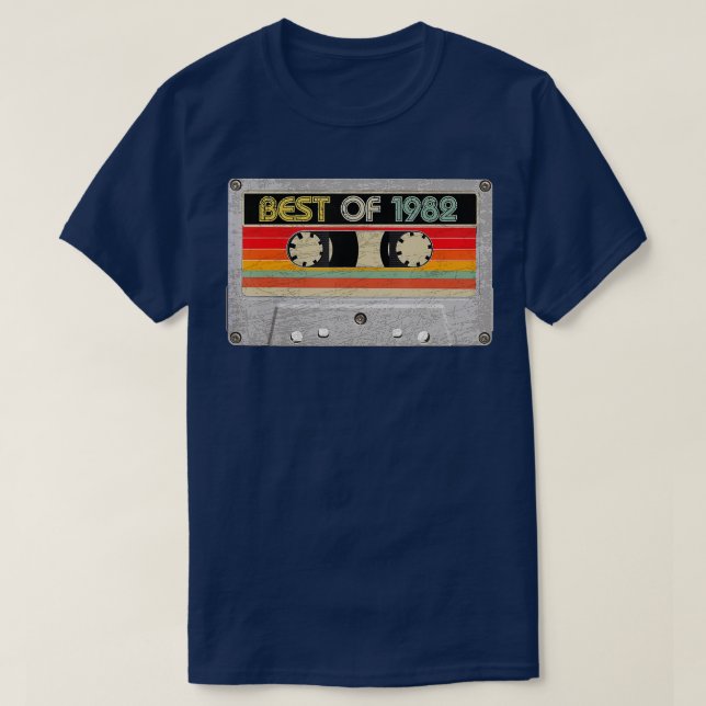 T-shirt Meilleur De 1982 40e Anniversaire Bande De Cassett (Design devant)