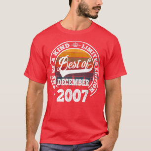 T-shirt Meilleur De Décembre 2007 15E Cadeau Anniversaire
