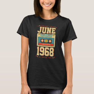 T-shirt Meilleur De Juin 1968 54 Ans Bande Cassette 54e