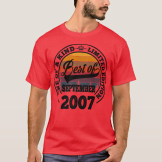 T-shirt Meilleur De Septembre 2007 15E Cadeau Anniversaire