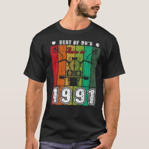 T-shirt Meilleur Des Années 90 Né En 1991 Moto Classique N