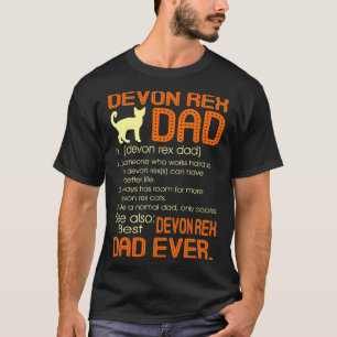 T-shirt Meilleur Dévon Rex Cat Dad Bonne Fête des pères