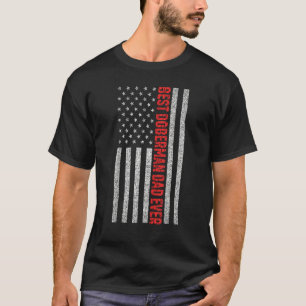 T-shirt Meilleur Doberman Papa Jamais Us Drapeau Américain