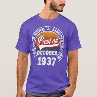 T-shirt Meilleur D'Octobre 1937 85E Anniversaire Cadeau Po