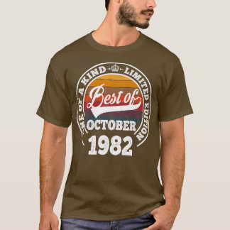 T-shirt Meilleur d'octobre 1982 Cadeau pour les 40 ans pou