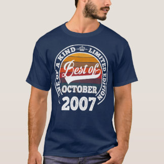 T-shirt Meilleur D'Octobre 2007 15E Cadeau Anniversaire Po