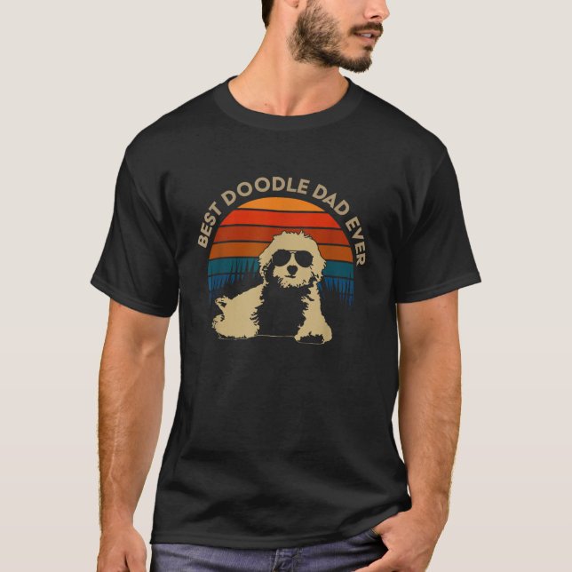 T-shirt Meilleur Doodle Papa Jamais Drôle Chien Goldendood (Devant)