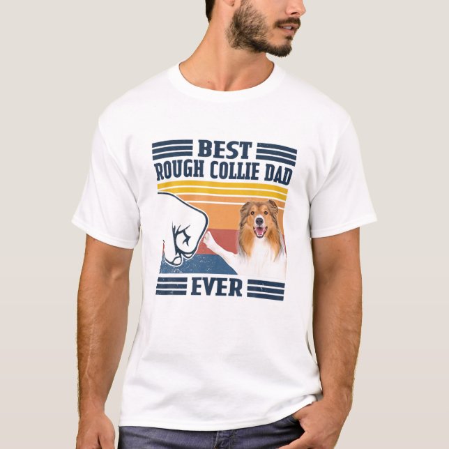 T-shirt Meilleur Dur Collie Papa Jamais Drôle Amateur De C (Devant)