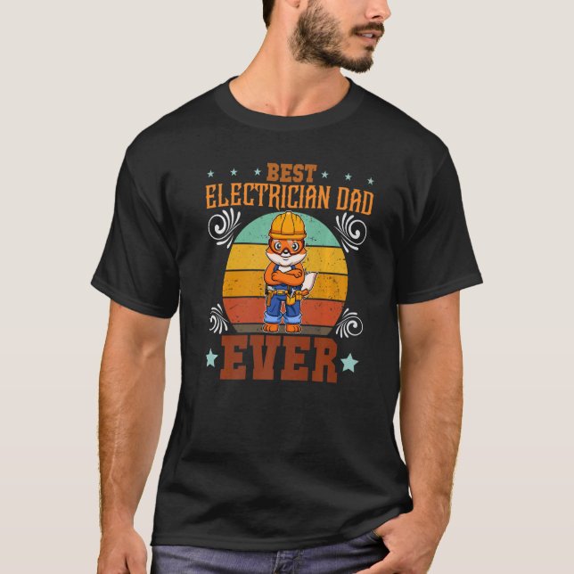 T-shirt Meilleur Electricien Papa Ever Electronique Ingéni (Devant)